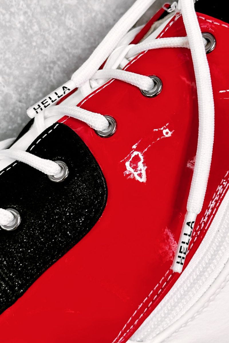 Hella Heels EmpireKicks 7inch Boots - Atomic Red-Hella Heels-Pole Junkie