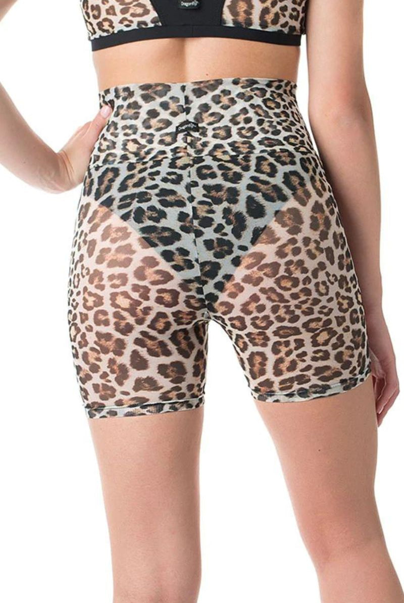 Dragonfly Zoe Shorts - Leopard Mesh-Dragonfly-Pole Junkie