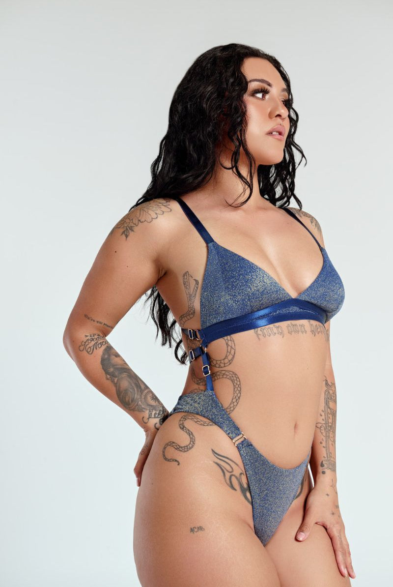 CXIX Aphrodite Sparkle Bodysuit - Anastasia Navy-Creatures of XIX-Pole Junkie