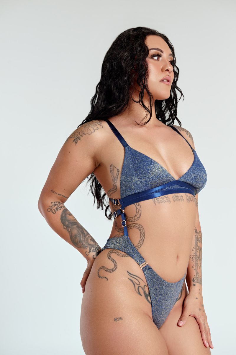 CXIX Aphrodite Sparkle Bodysuit - Anastasia Navy-Creatures of XIX-Pole Junkie