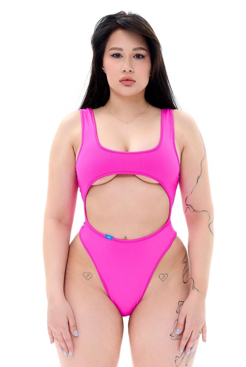 MÆD Siren Bodysuit - Matte Pink-MÆD-Pole Junkie