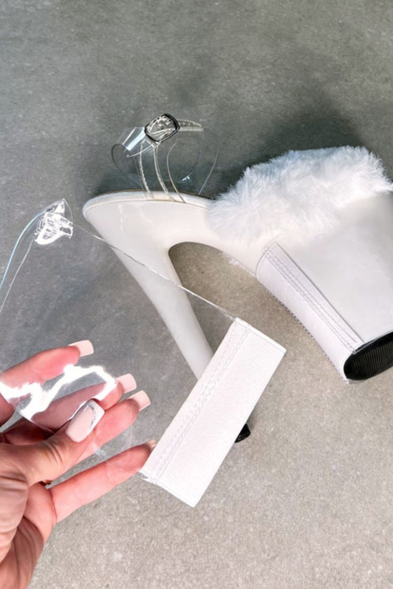 Hella Heels Stiletto Protectors - Clear & White-Hella Heels-Pole Junkie
