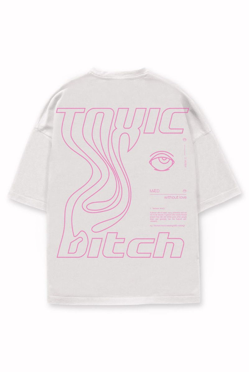 MÆD Toxic Bitch T-Shirts - White-MÆD-Pole Junkie