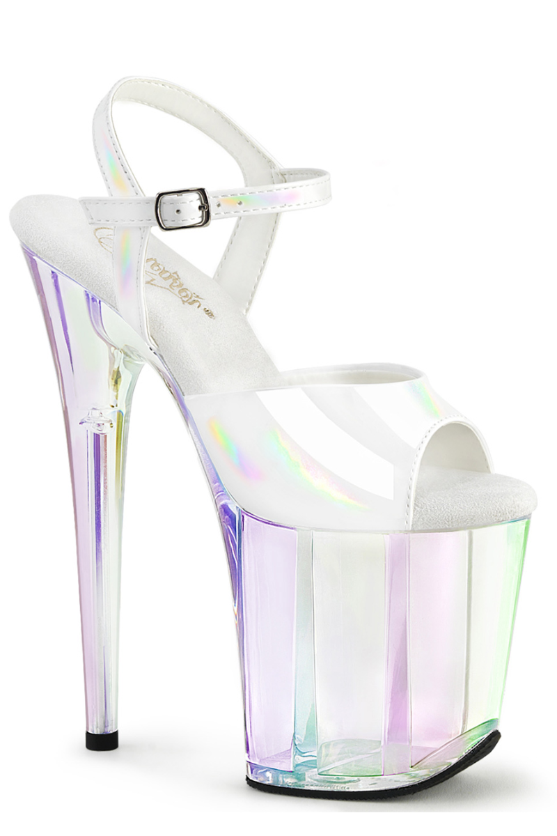 Pleaser USA Flamingo-809HT 8inch Pleasers - Holographic White
