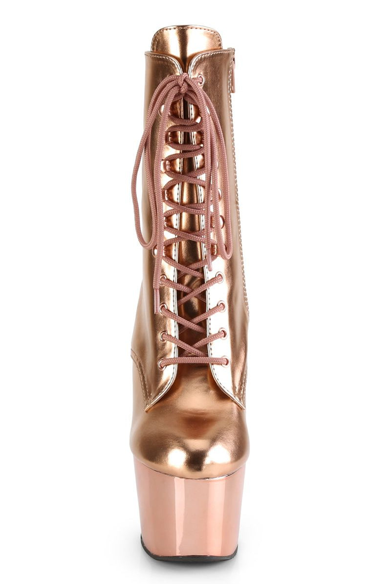 Pleaser USA Adore-1020 7inch Pleaser Boots - Rose Gold-Pleaser USA-Pole Junkie