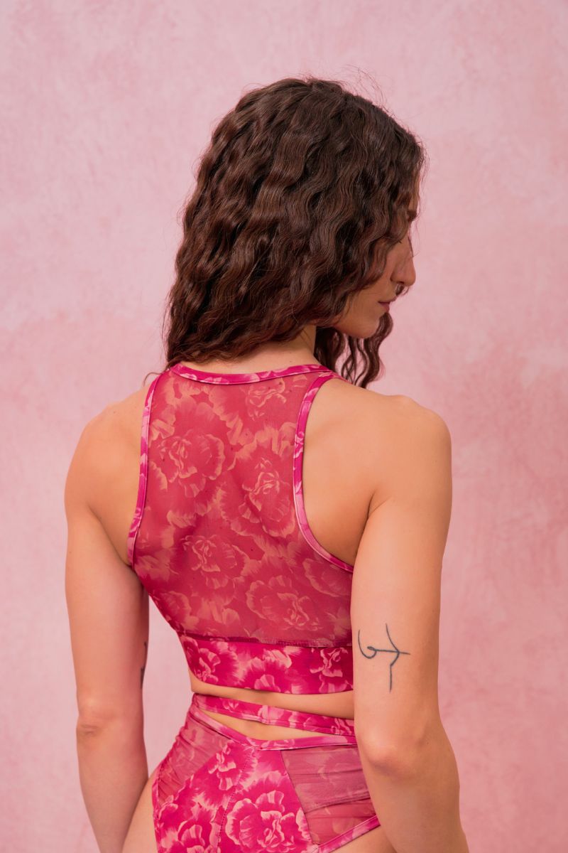 RAD Paradiso Chandra Top - Floral Fuchsia-RAD-Pole Junkie