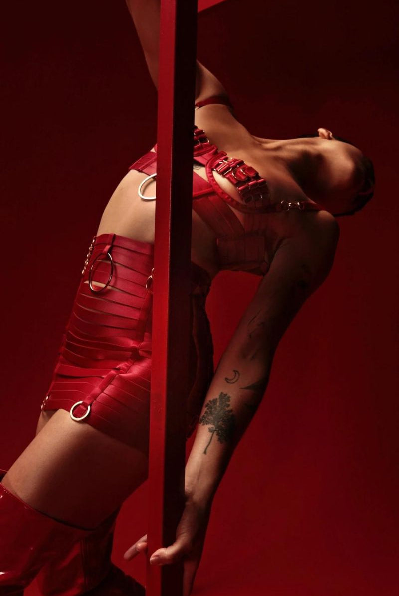 Rolling Halo Bralette - Rouge-Rolling-Pole Junkie