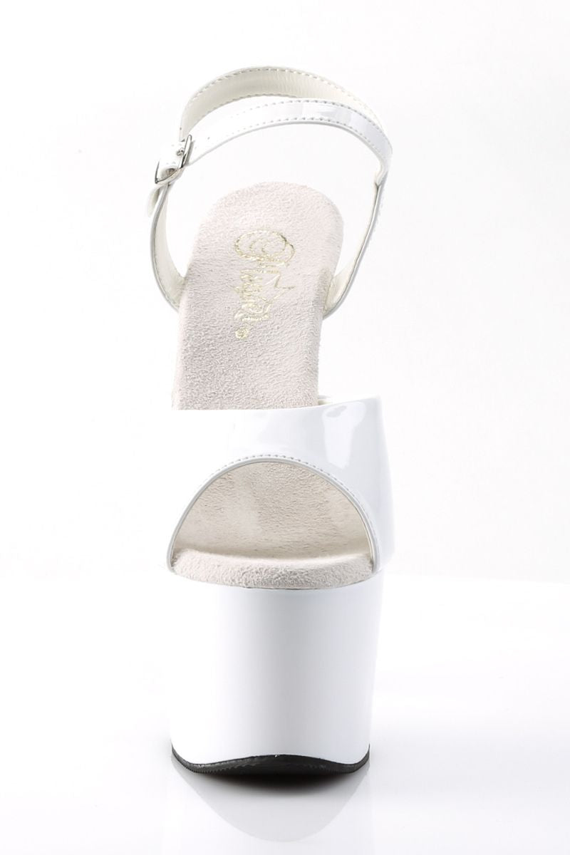Pleaser USA Adore-709 7inch Pleasers - Patent White-Pleaser USA-Pole Junkie