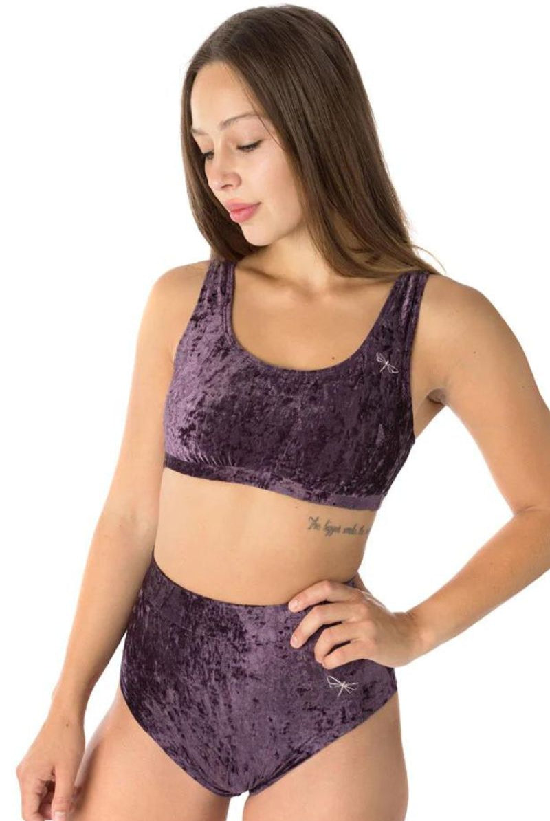 Dragonfly Lola High-Waisted Shorts - Velvet Purple-Dragonfly-Pole Junkie