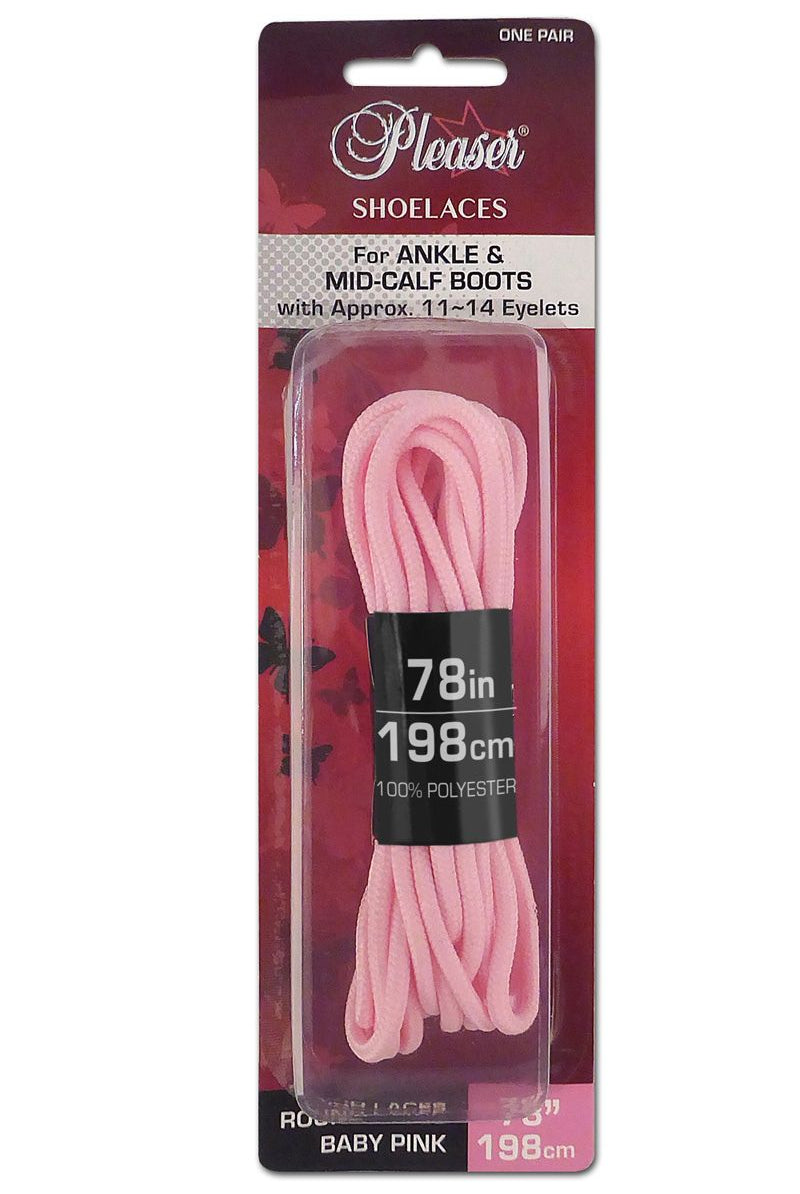 Pleaser USA Ankle Boot Shoe Laces - Baby Pink-Pleaser USA-Pole Junkie