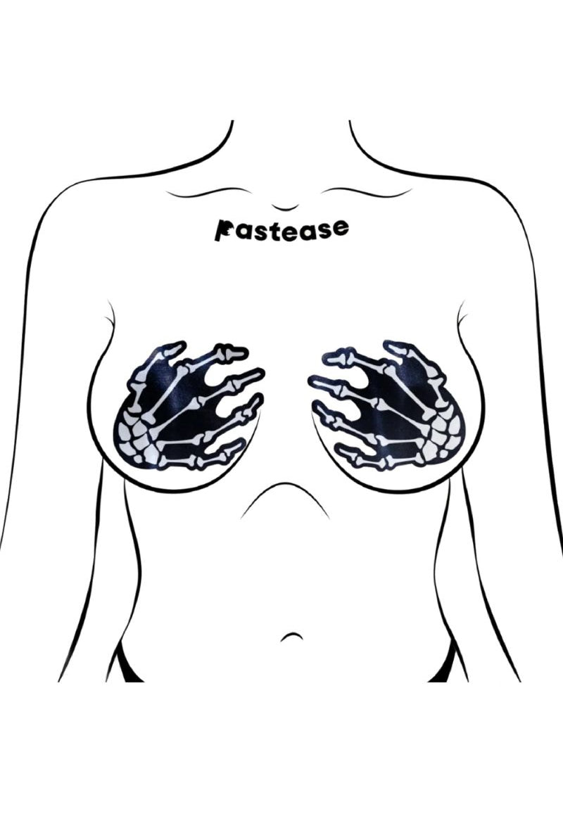 Pastease Boney Hands Nipple Pasties - Skeleton-Pastease-Pole Junkie