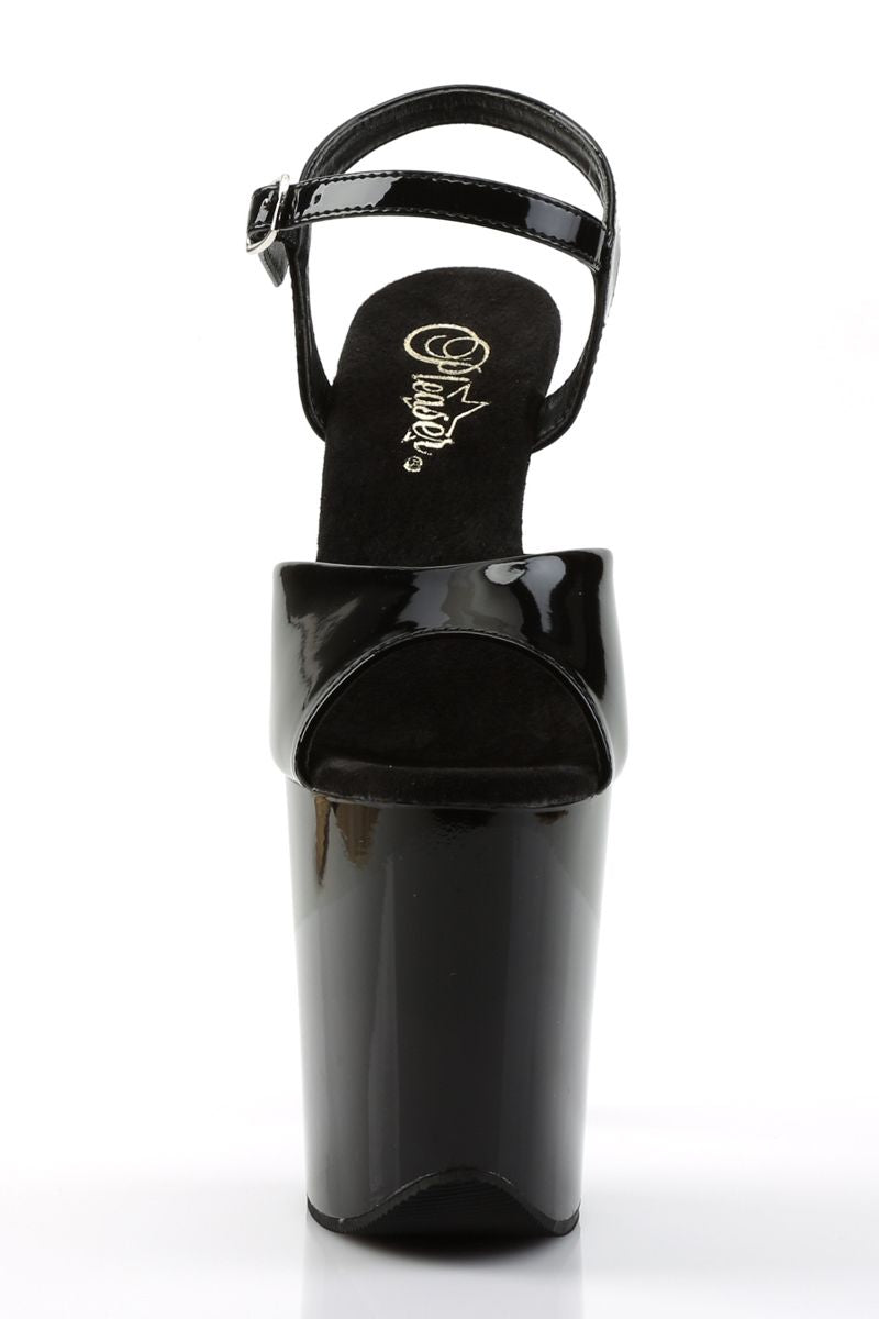 Pleaser USA Flamingo-809 8inch Pleasers - Patent Black-Pleaser USA-Pole Junkie