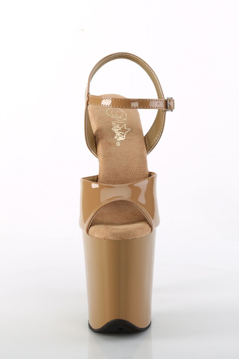 Pleaser USA Flamingo-809 8inch Pleasers - Patent Toffee-Pleaser USA-Pole Junkie