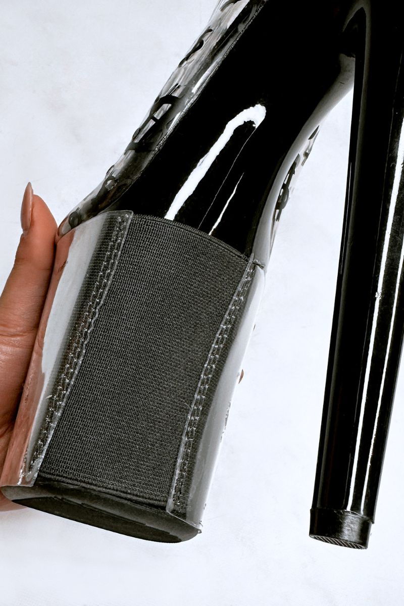 Hella Heels Stiletto Protectors - Clear & Black-Hella Heels-Pole Junkie