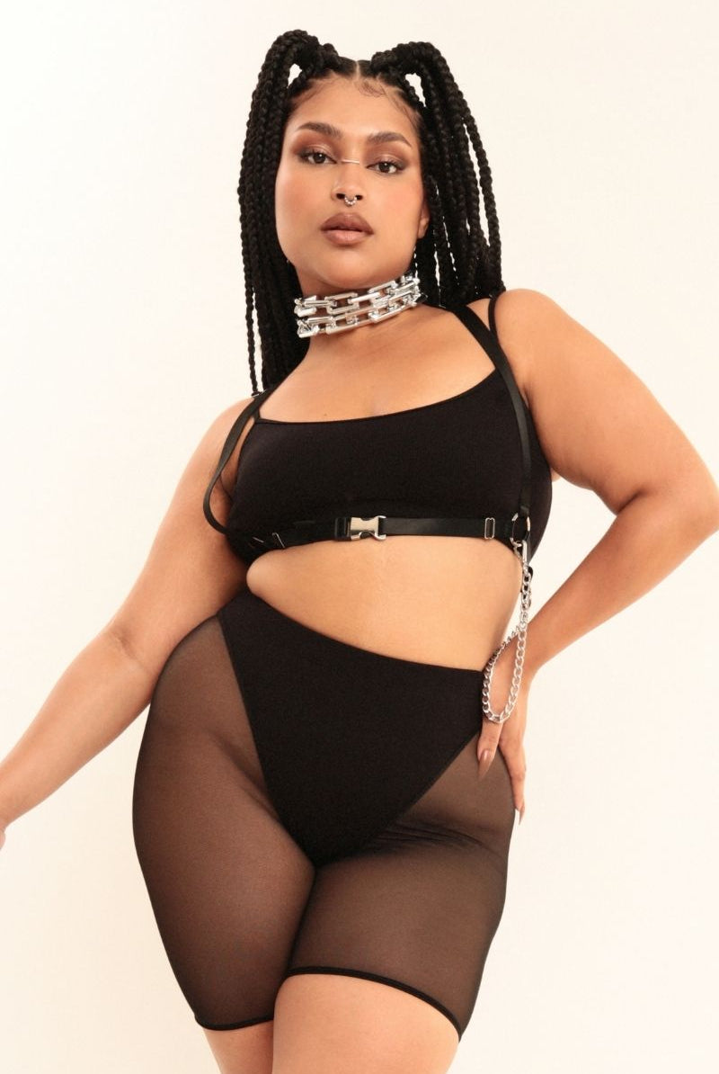 Rolling KI High Waisted Hot Pants - Ribbed Black-Rolling-Pole Junkie