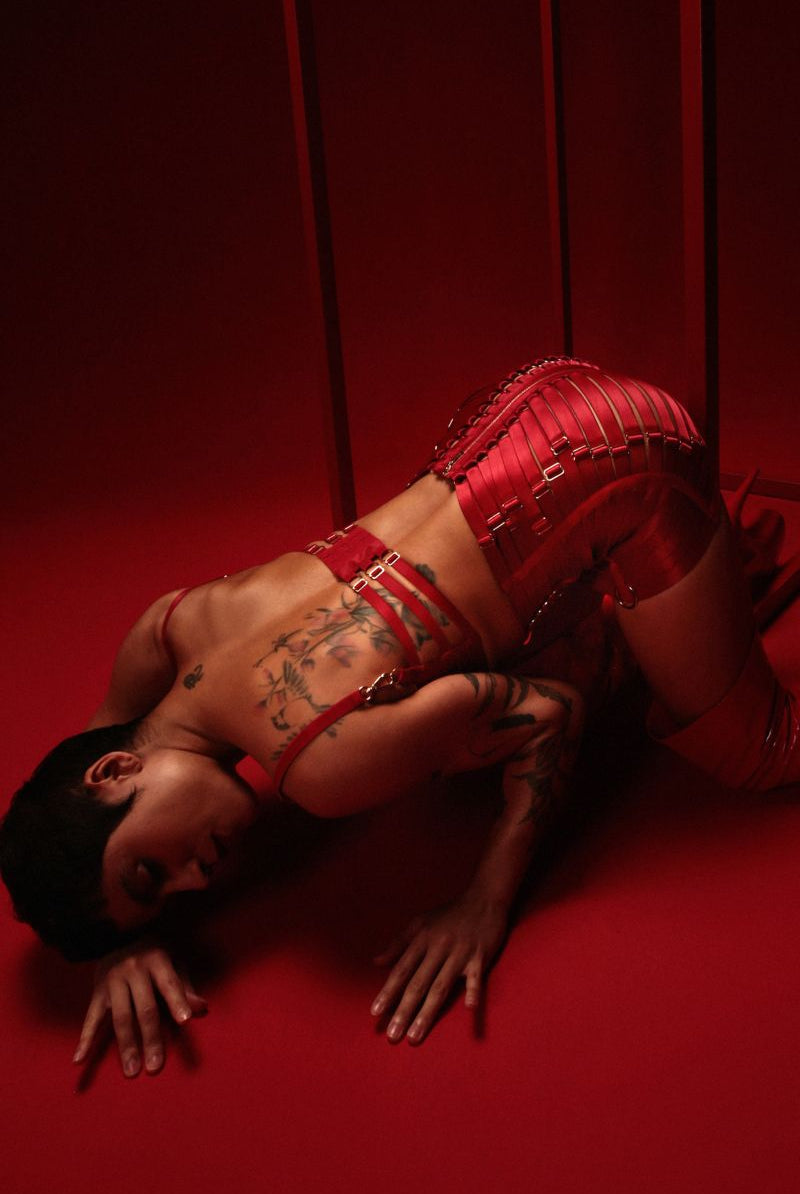 Rolling Halo Bralette - Rouge-Rolling-Pole Junkie