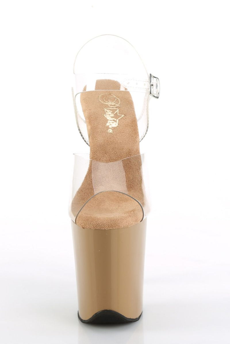 Pleaser USA Flamingo-808 8inch Pleasers - Toffee-Pleaser USA-Pole Junkie