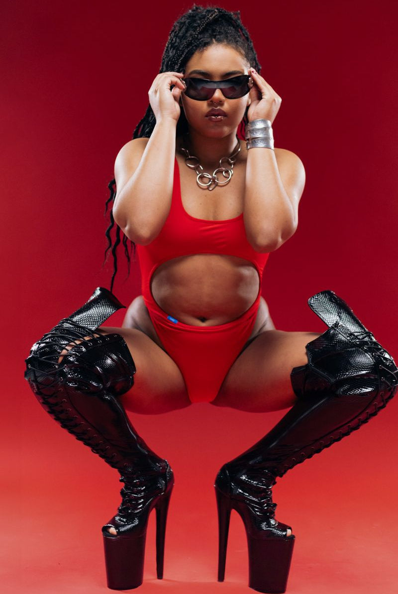 MÆD Siren Bodysuit - Red-MÆD-Pole Junkie