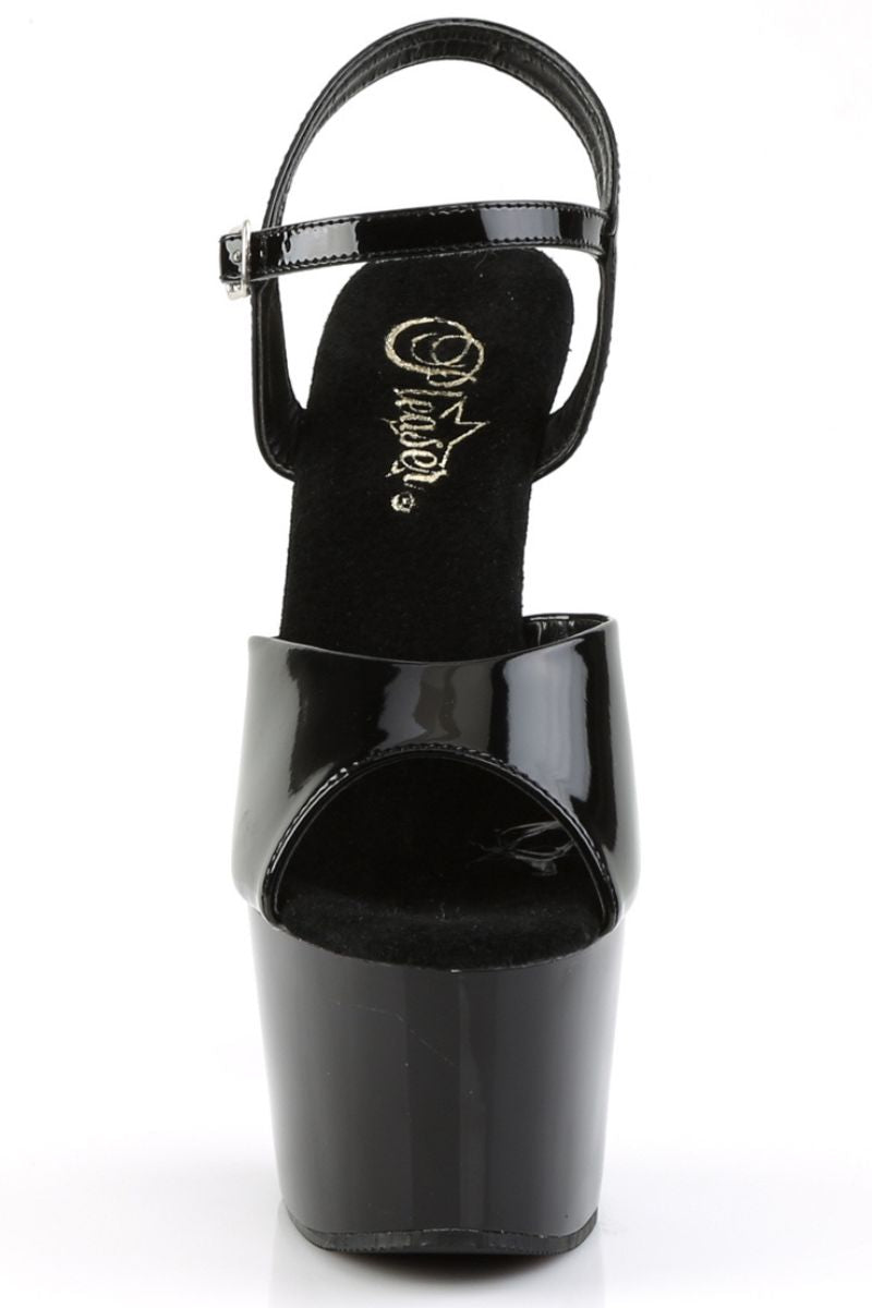 Pleaser USA Adore-709 7inch Pleasers - Patent Black-Pleaser USA-Pole Junkie