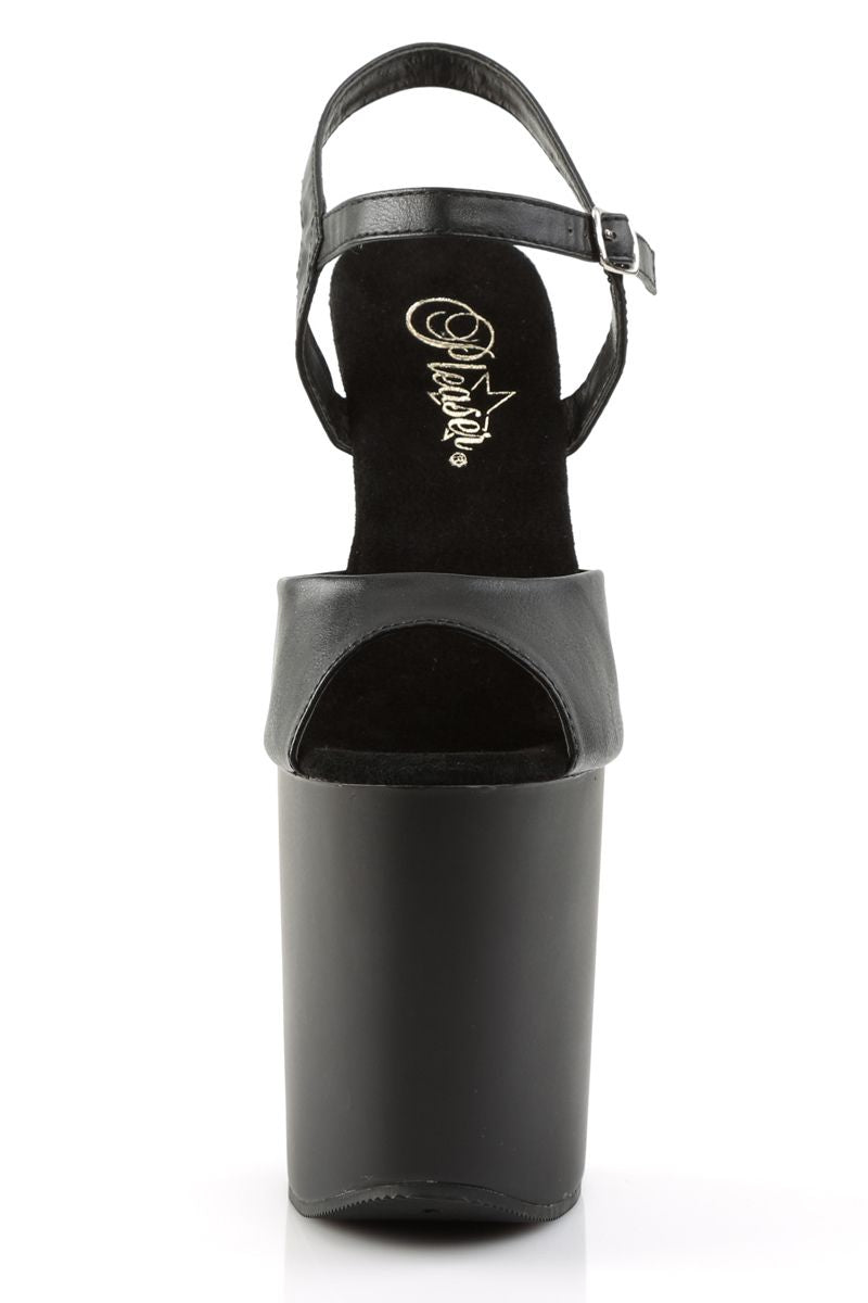 Pleaser USA Flamingo-809 Faux Leather 8inch Pleasers - Matte Black-Pleaser USA-Pole Junkie