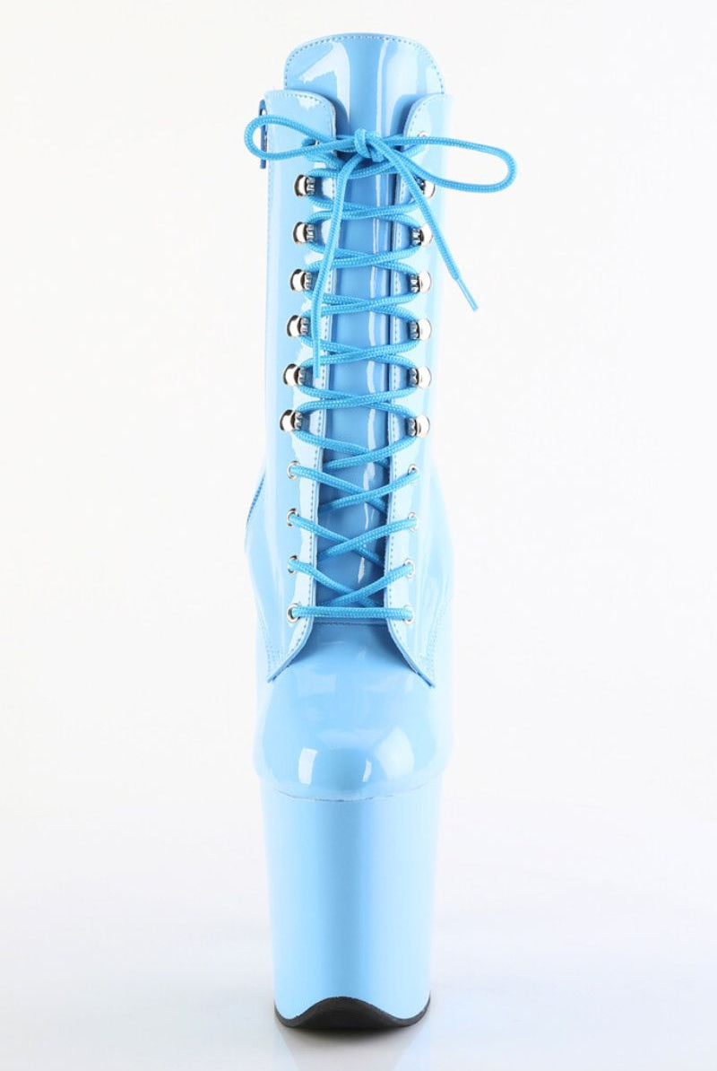 Pleaser USA Flamingo-1020 8inch Pleaser Boots - Patent Baby Blue-Pleaser USA-Pole Junkie