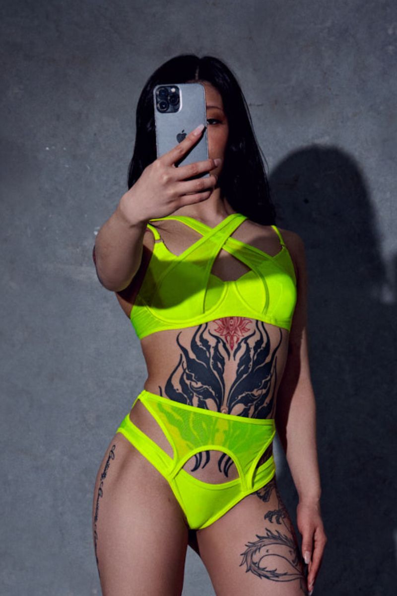 CXIX Classique Waspie Bottoms - Neon Yellow-Creatures of XIX-Pole Junkie