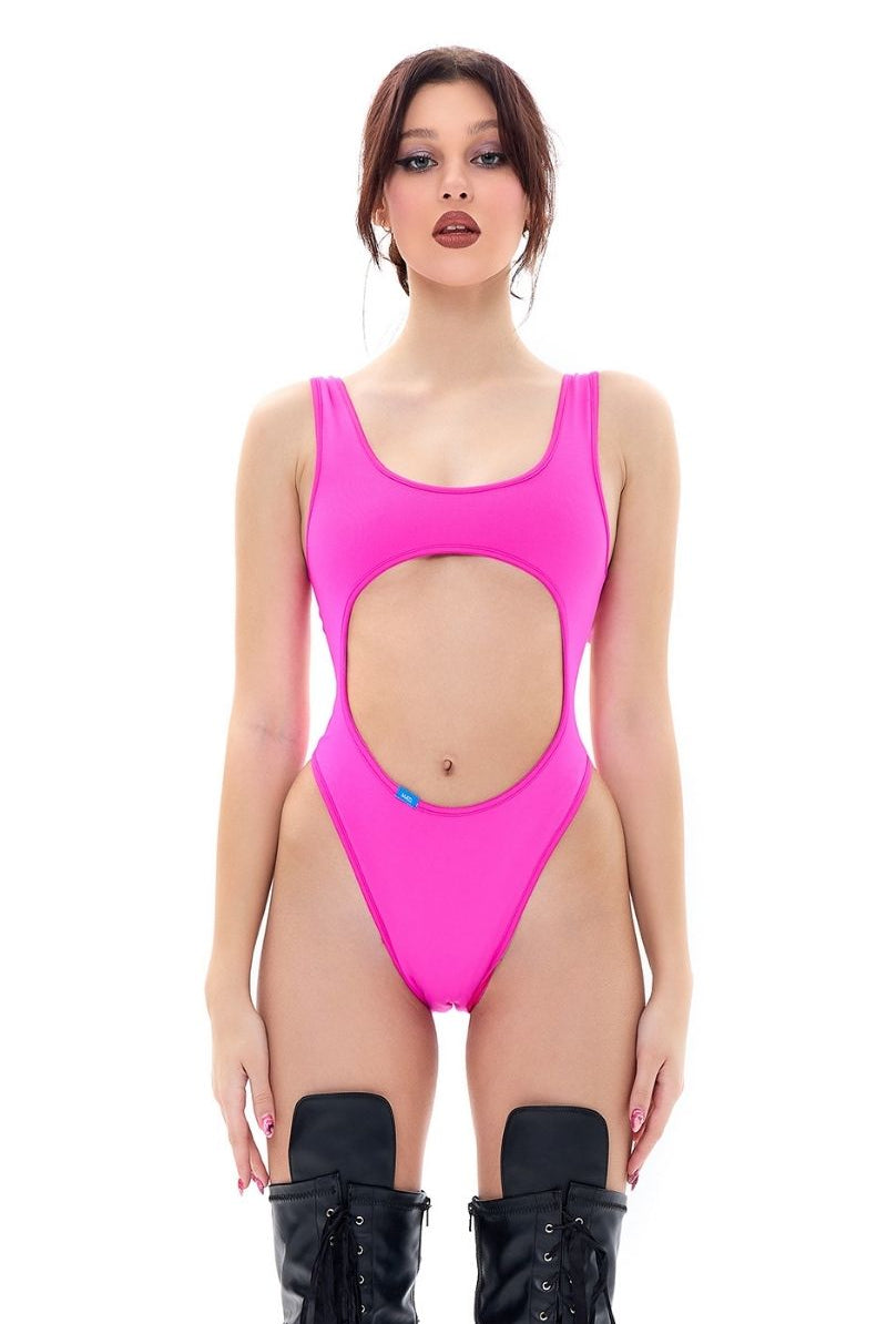 MÆD Siren Bodysuit - Matte Pink-MÆD-Pole Junkie
