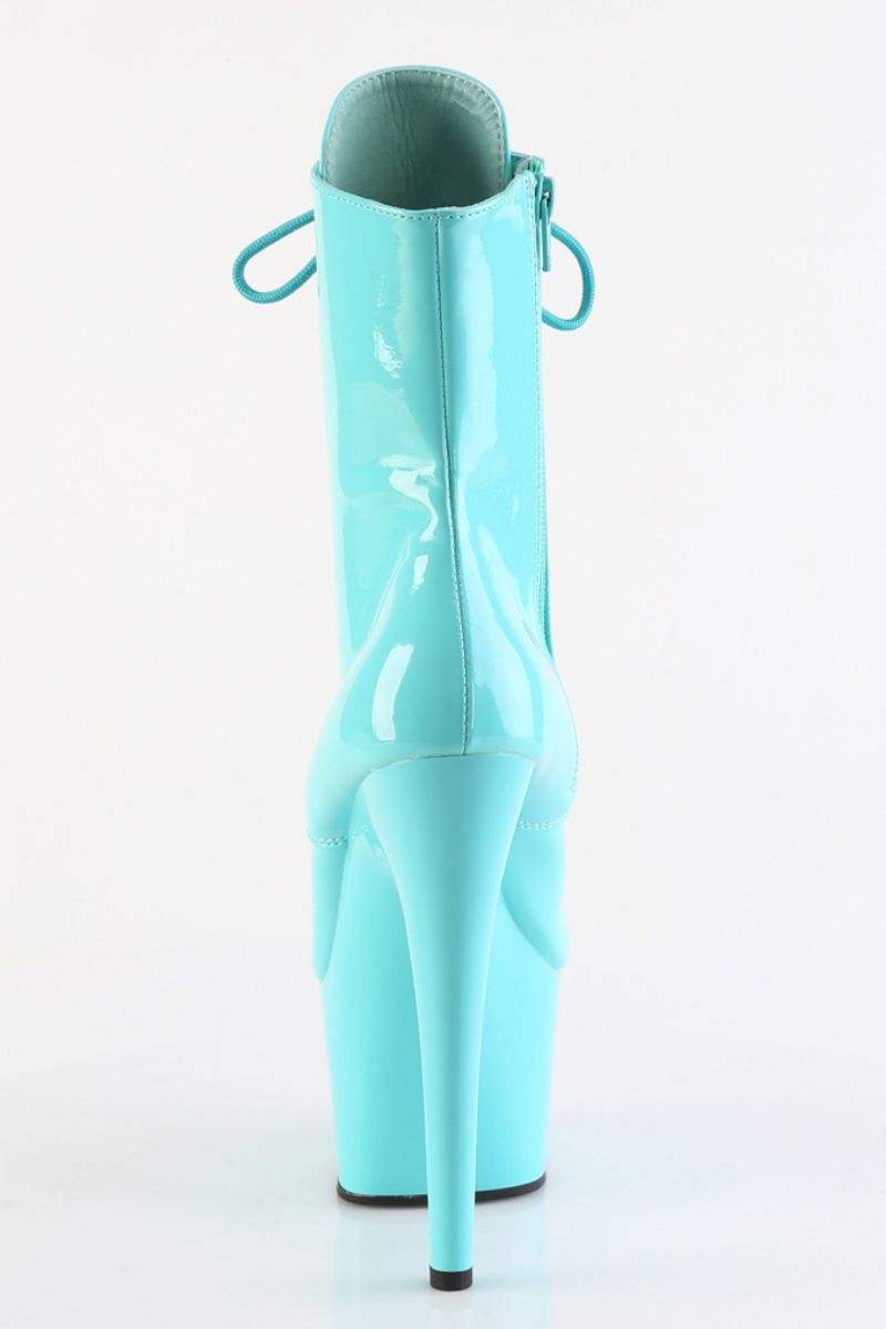Pleaser USA Adore-1020 7inch Pleaser Boots - Patent Aqua-Pleaser USA-Pole Junkie