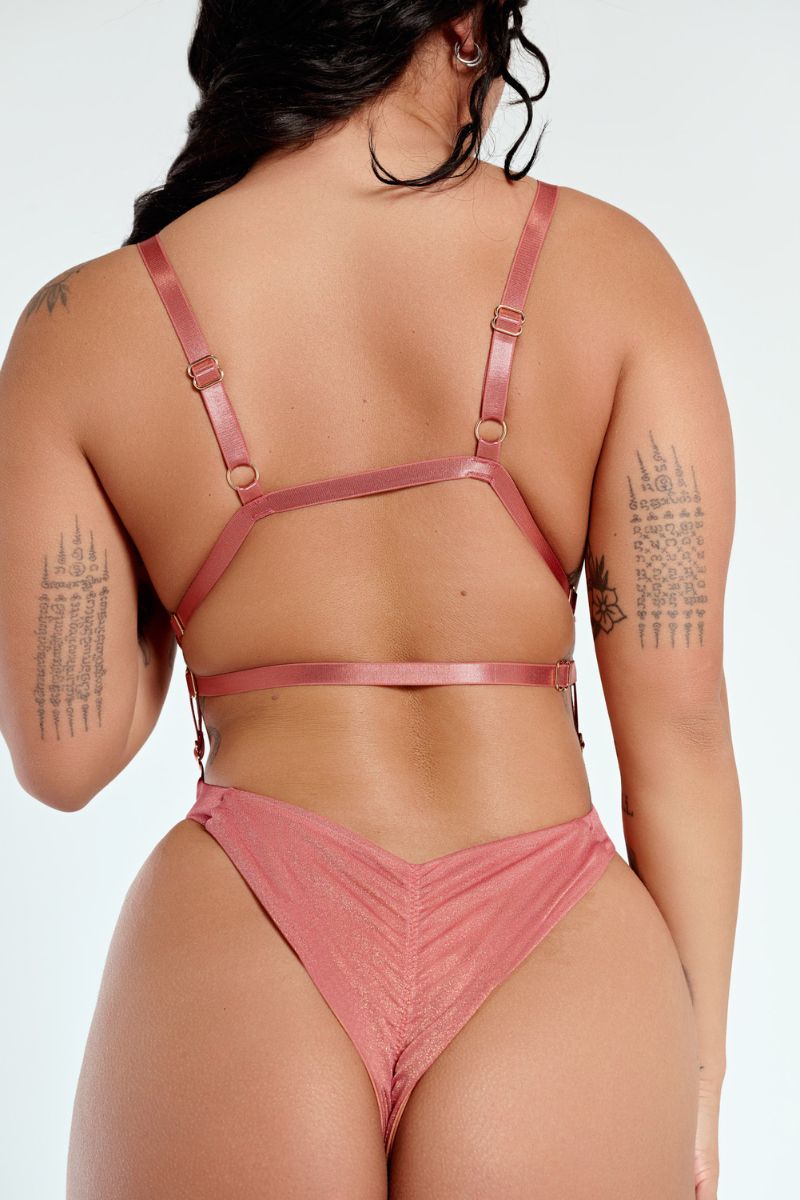 CXIX Aphrodite Sparkle Bodysuit - Melody Coral-Creatures of XIX-Pole Junkie