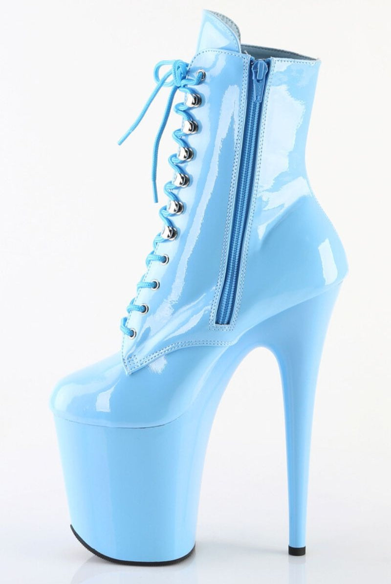 Pleaser USA Flamingo-1020 8inch Pleaser Boots - Patent Baby Blue-Pleaser USA-Pole Junkie