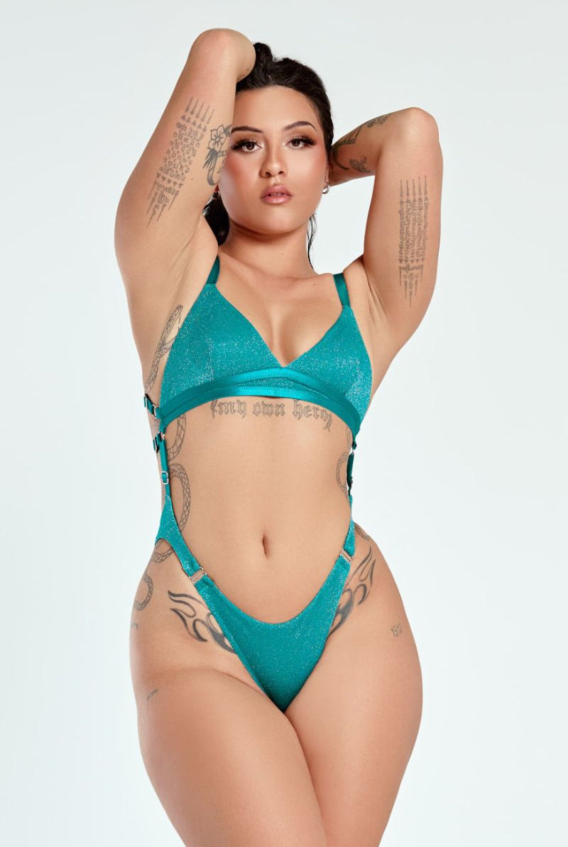 CXIX Aphrodite Sparkle Bodysuit - Ariel Aqua-Creatures of XIX-Pole Junkie