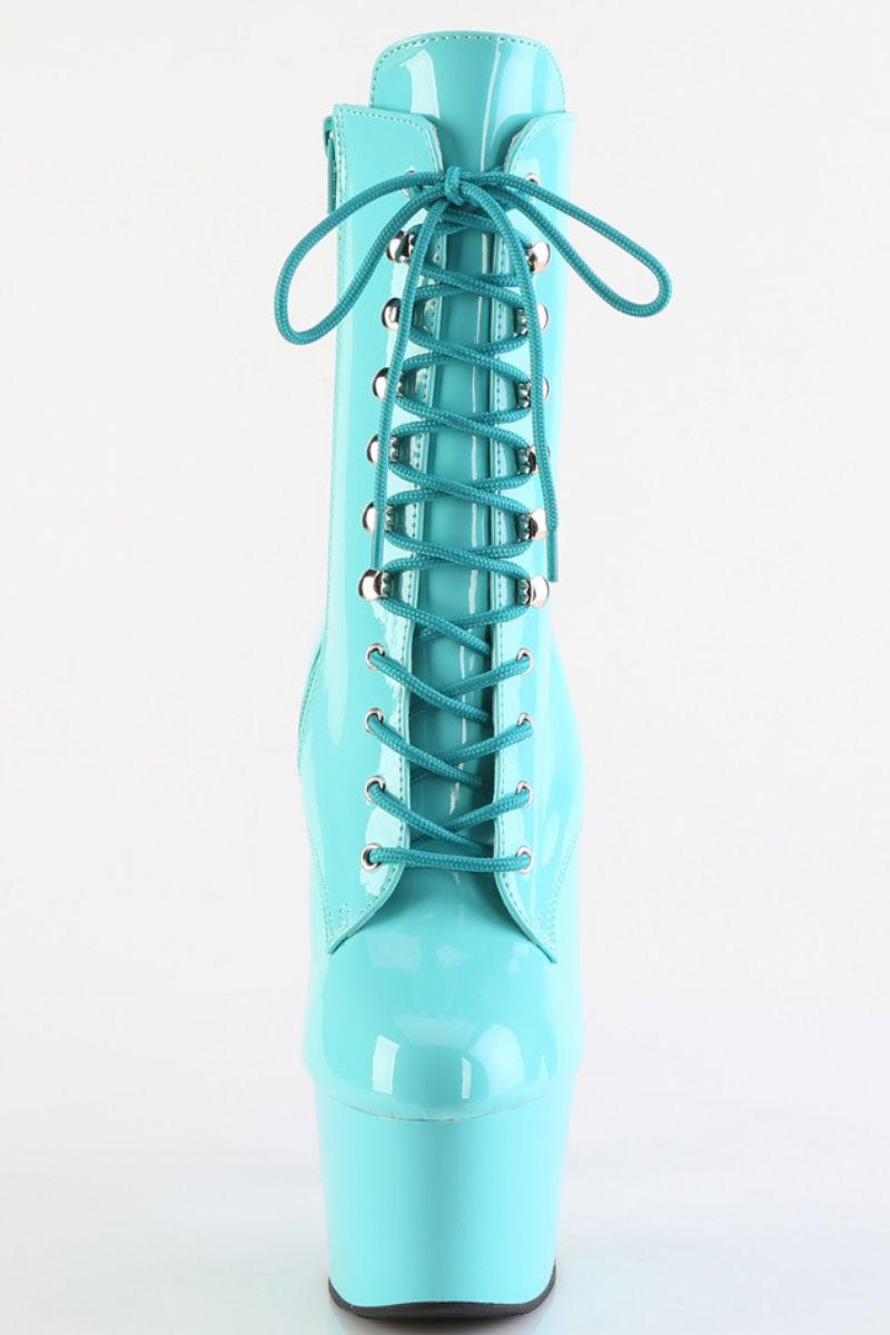 Pleaser USA Adore-1020 7inch Pleaser Boots - Patent Aqua-Pleaser USA-Pole Junkie