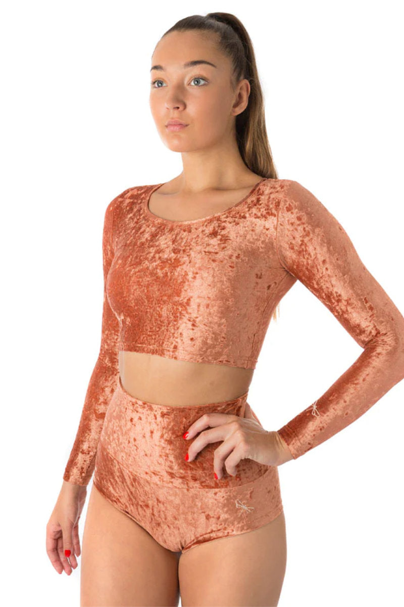 Dragonfly Pavi Crop Top - Velvet Bronze-Dragonfly-Pole Junkie