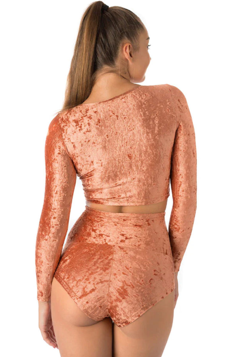 Dragonfly Pavi Crop Top - Velvet Bronze-Dragonfly-Pole Junkie