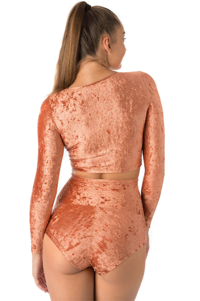 Dragonfly Pavi Crop Top - Velvet Bronze-Dragonfly-Pole Junkie