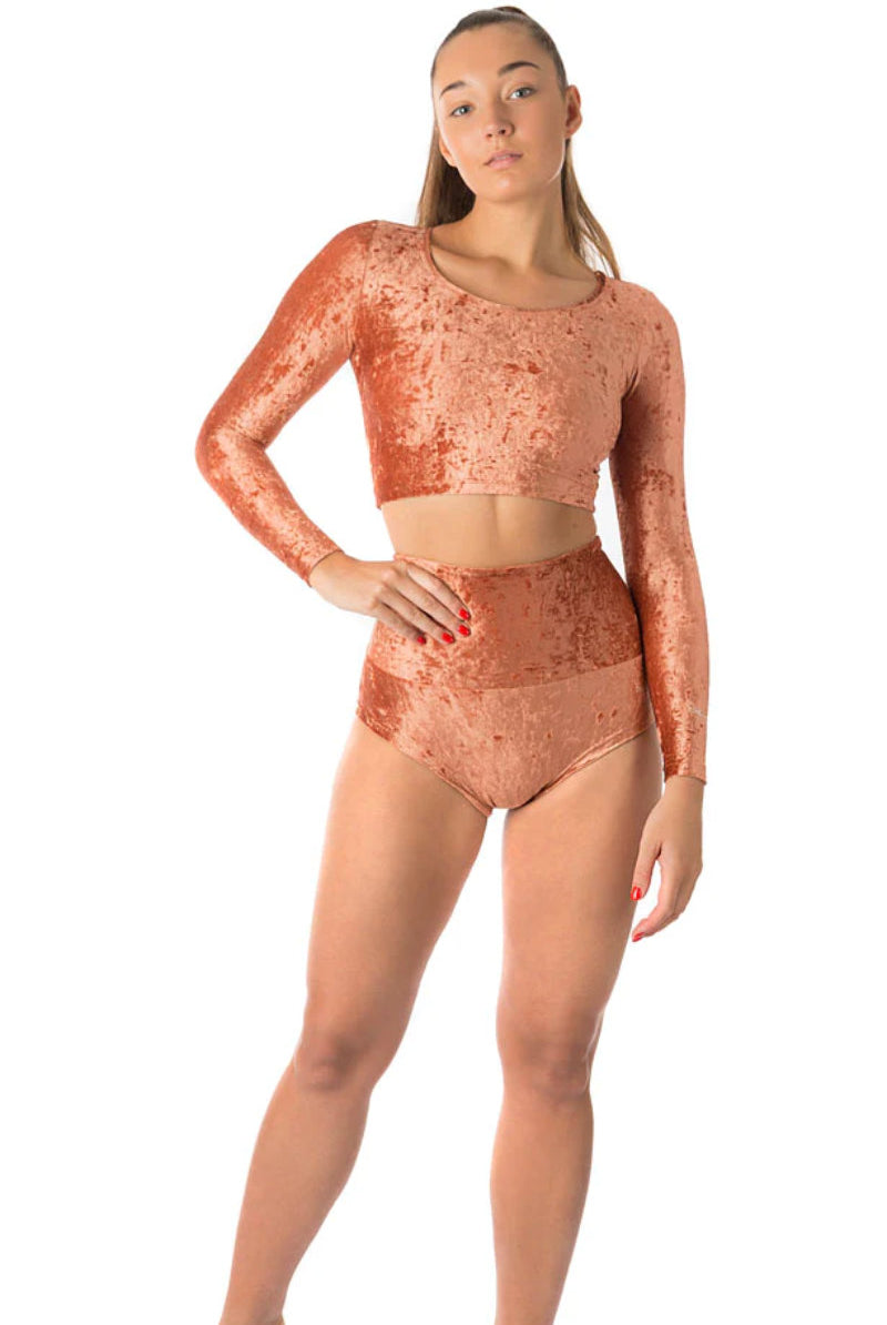 Dragonfly Pavi Crop Top - Velvet Bronze-Dragonfly-Pole Junkie