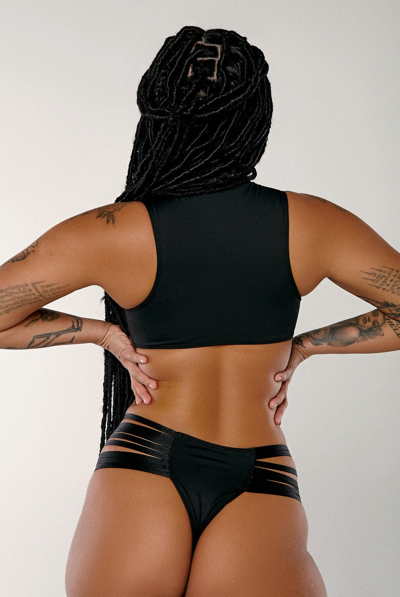 CXIX Dopamine Garter Top - Black-Creatures of XIX-Pole Junkie