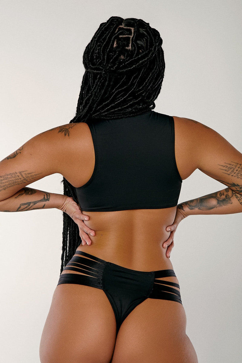 CXIX Dopamine Garter Top - Black-Creatures of XIX-Pole Junkie