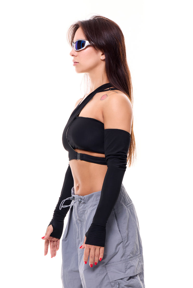 MÆD Kitana Top - Matte Black-MÆD-Pole Junkie