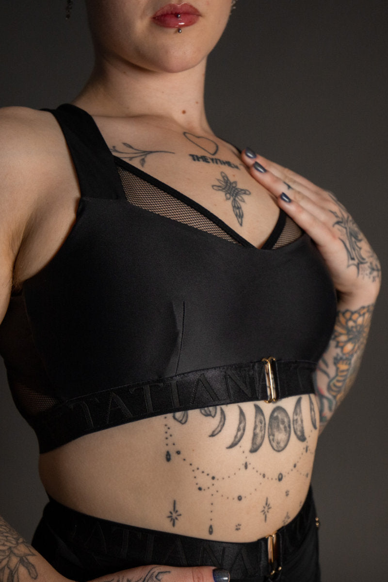 Tatiana Activewear Perla Top - Black-Tatiana Activewear-Pole Junkie