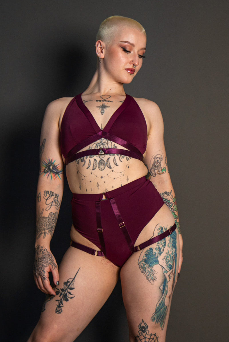 Tatiana Activewear Tokio Top - Wine-Tatiana Activewear-Pole Junkie