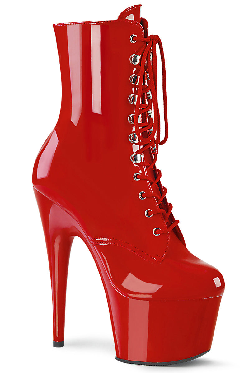 Pleaser USA Adore-1020 7inch Pleaser Boots - Patent Red