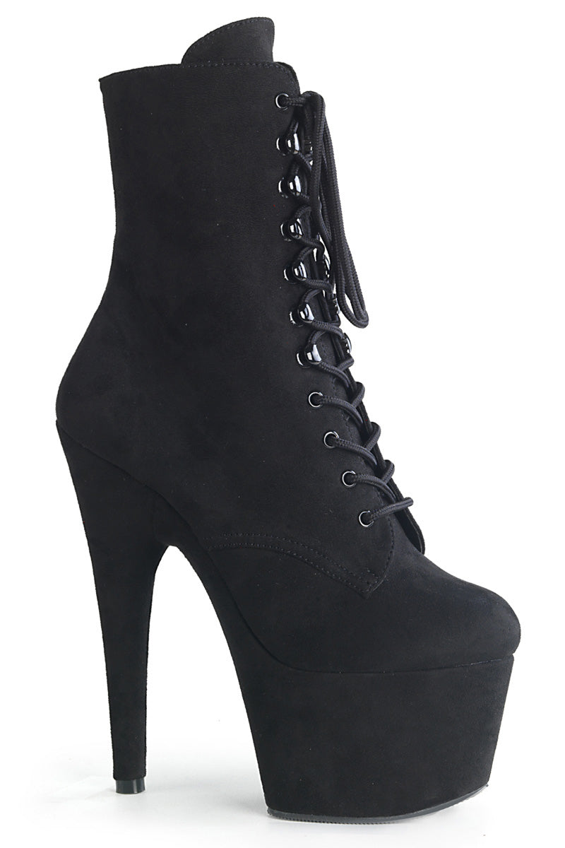 Pleaser USA Adore-1020FS Faux Suede 7Inch Pleaser Boots - Black