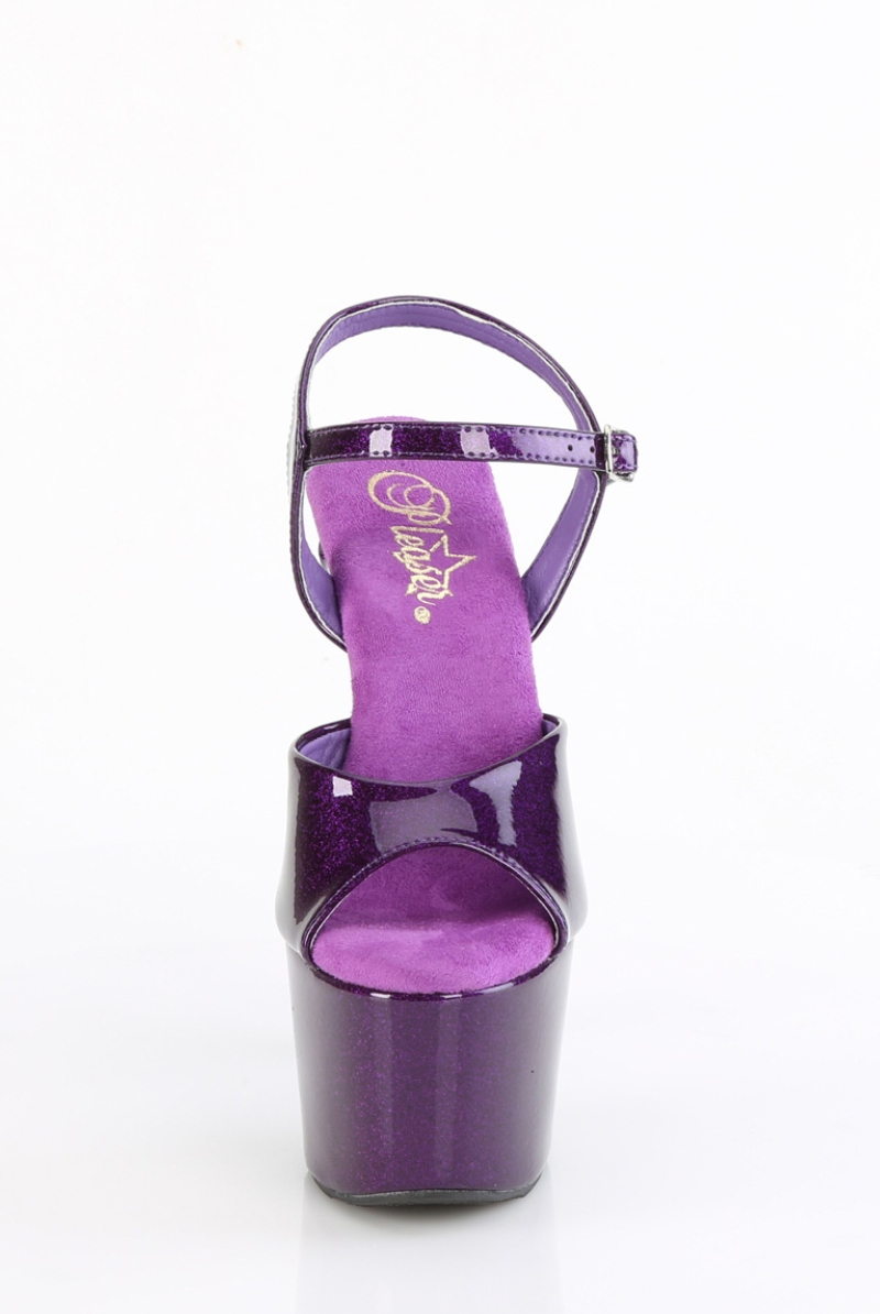 Pleaser USA Adore-709GP 7inch Pleasers - Purple Glitter-Pleaser USA-Pole Junkie