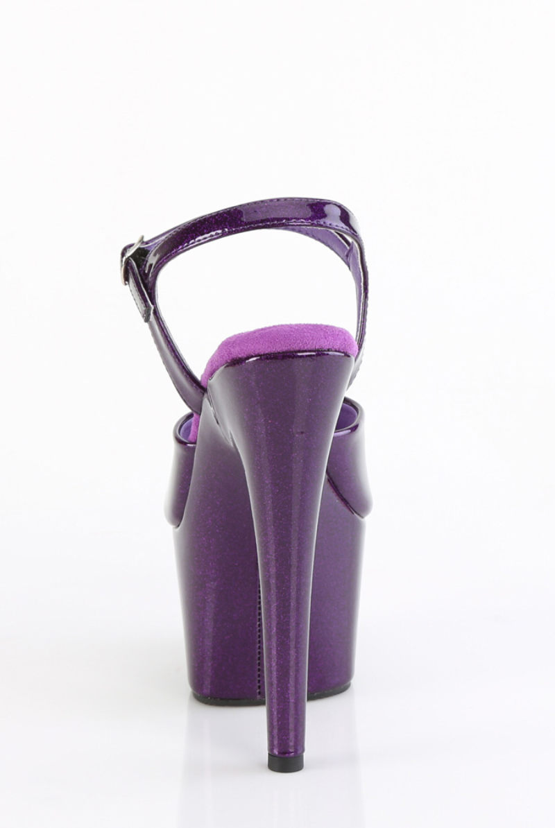 Pleaser USA Adore-709GP 7inch Pleasers - Purple Glitter-Pleaser USA-Pole Junkie