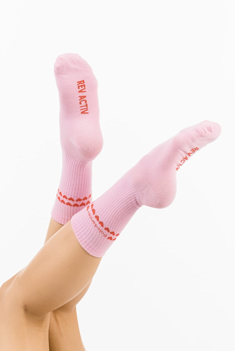 REV ACTIV Mini Heart Socks - Pink-REV ACTIV-Pole Junkie