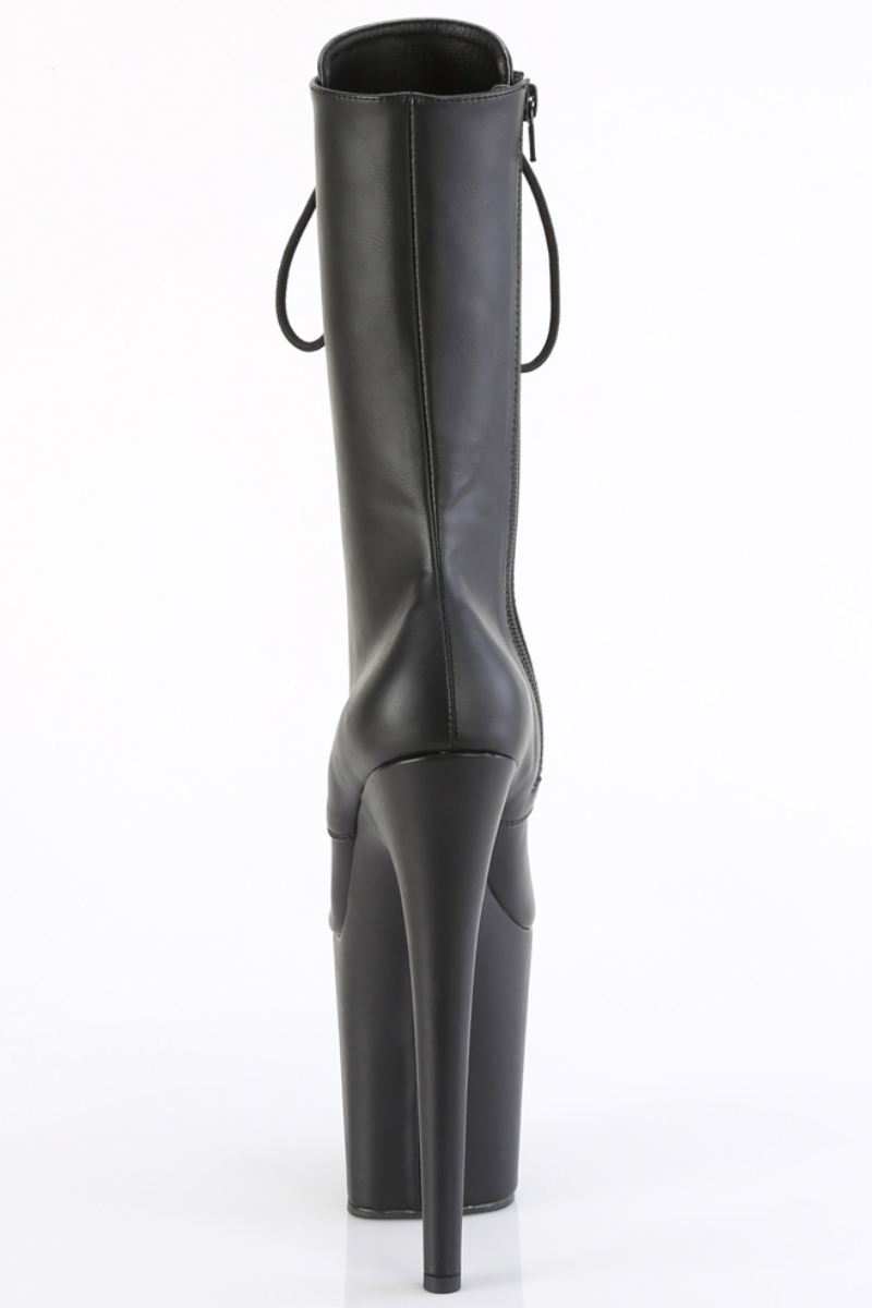 Pleaser USA Flamingo-1054 8inch Pleaser Boots - Matte Black-Pleaser USA-Pole Junkie