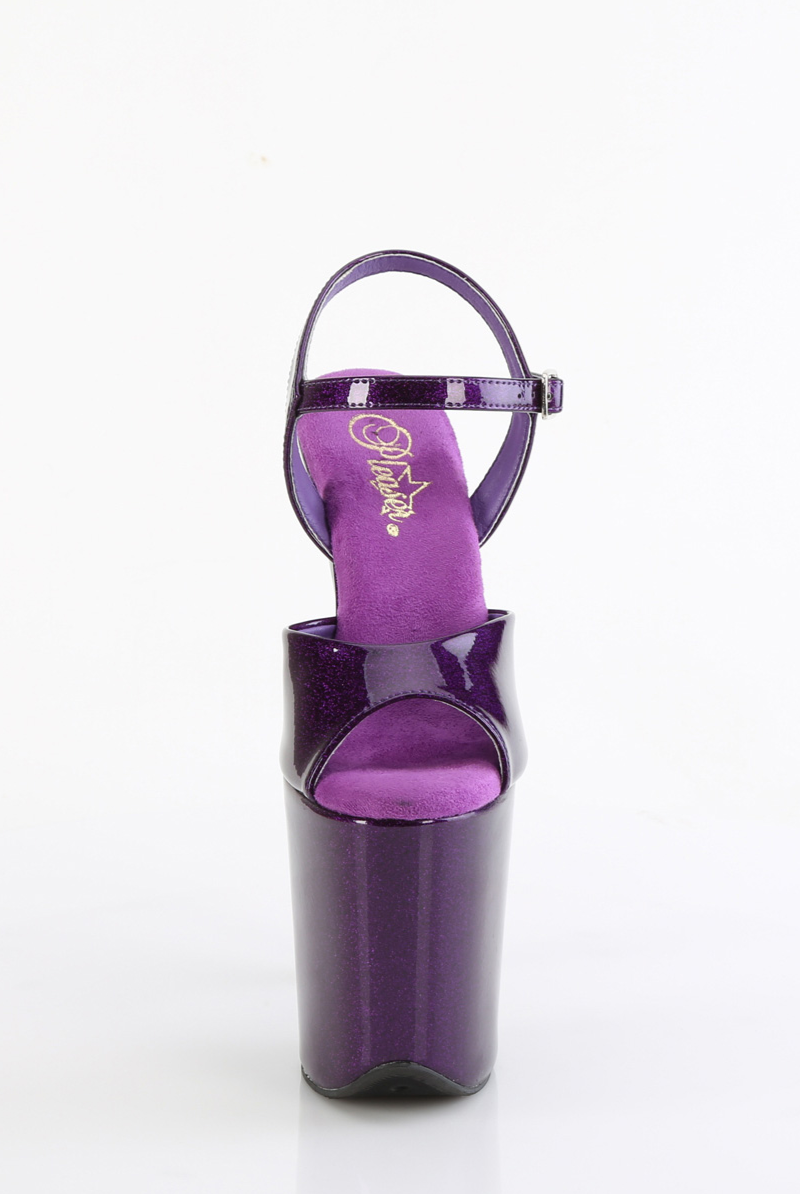Pleaser USA Flamingo-809GP 8inch Pleasers - Purple Glitter-Pleaser USA-Pole Junkie