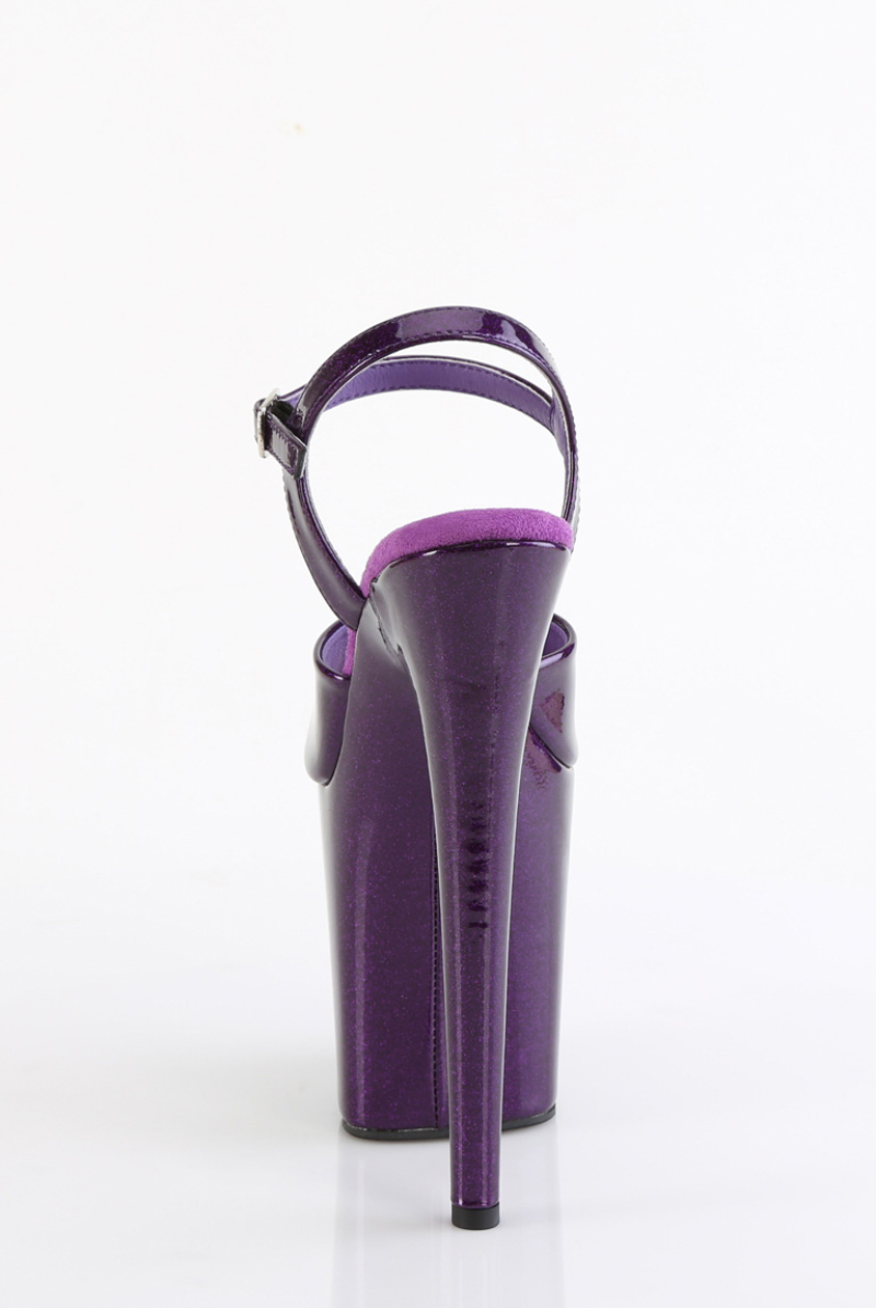 Pleaser USA Flamingo-809GP 8inch Pleasers - Purple Glitter-Pleaser USA-Pole Junkie