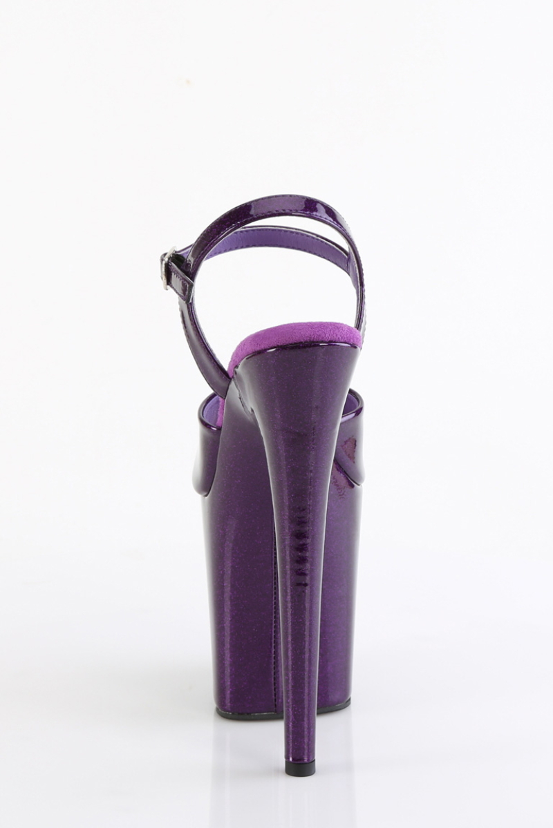 Pleaser USA Flamingo-809GP 8inch Pleasers - Purple Glitter-Pleaser USA-Pole Junkie